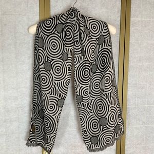 Sacred Threads Black and White Circle Scarf